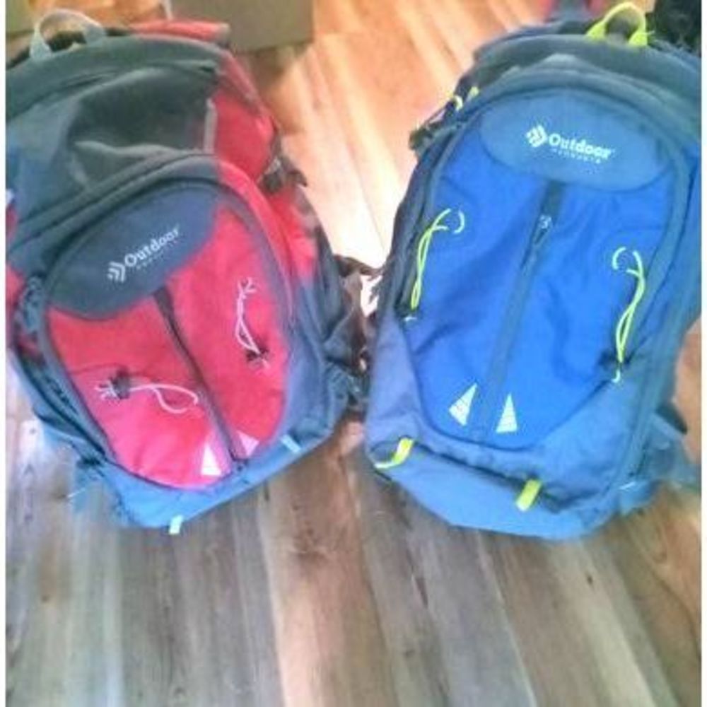Set of Outdoor products hiking backpack
